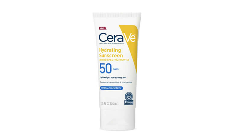 CeraVe Hydrating Mineral Sunscreen SPF 50 for sensitive skin