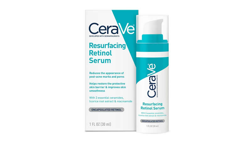 CeraVe Resurfacing Retinol Serum for reducing acne marks and improving skin texture