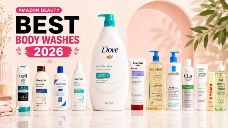Best body washes 2026 Amazon beauty picks including Dove Sensitive Skin, Aveeno, Vanicream, and La Roche-Posay