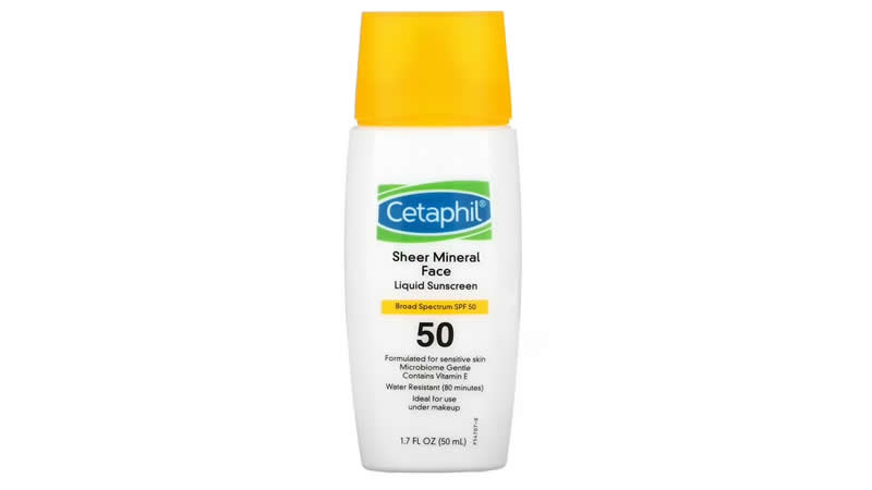 Lightweight mineral sunscreen by Cetaphil, ideal for sensitive and reactive skin.