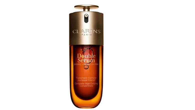 clarins double serum anti aging skincare glowing skin