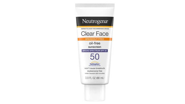 Neutrogena Clear Face SPF 50 oil free sunscreen for acne prone skin matte finish